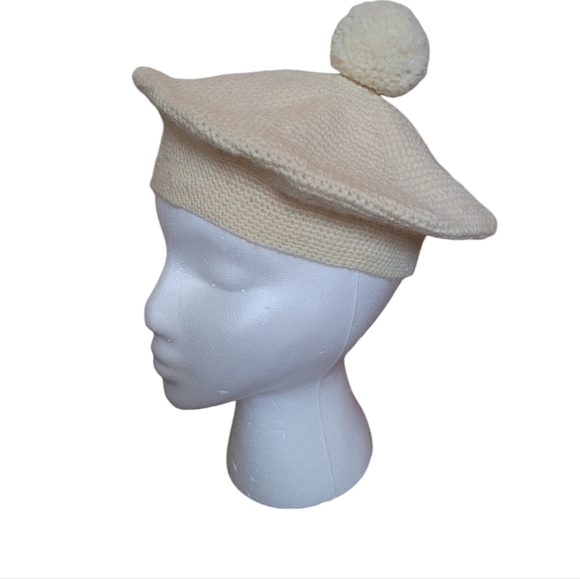 Vintage Cream Knit Pom Pom‎ Beret main image 5